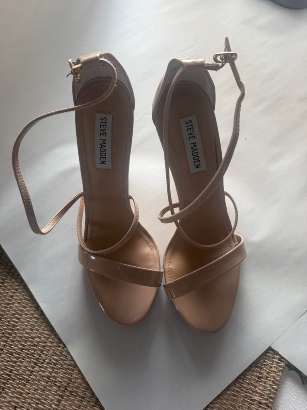 Steve Madden Blush Patent Ankle-Strap Heels